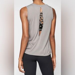 Athleta Womens Essence Open Back Tank Top in Gray Size XS